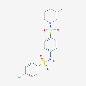 4-CHLORO-N-{4-[(3-METHYLPIPERIDINO)SULFONYL]PHENYL}-1-BENZENESULFONAMIDE