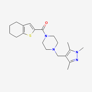 1-(4,5,6,7-tetrahydro-1-benzothien-2-ylcarbonyl)-4-[(1,3,5-trimethyl-1H-pyrazol-4-yl)methyl]piperazine