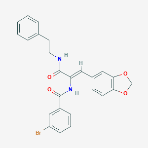 molecular formula C25H21BrN2O4 B458688 N-(2-(1,3-benzodioxol-5-yl)-1-{[(2-phenylethyl)amino]carbonyl}vinyl)-3-bromobenzamide 