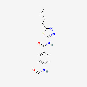 molecular formula C15H18N4O2S B4586884 4-acetamido-N-(5-butyl-1,3,4-thiadiazol-2-yl)benzamide 