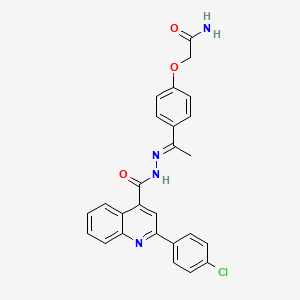 2-[4-(N-{[2-(4-chlorophenyl)-4-quinolinyl]carbonyl}ethanehydrazonoyl)phenoxy]acetamide