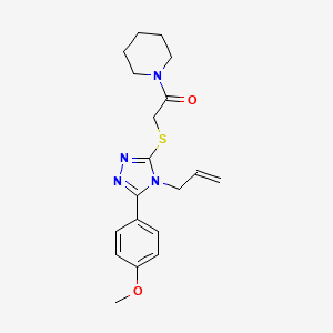 molecular formula C19H24N4O2S B4586925 1-({[4-allyl-5-(4-methoxyphenyl)-4H-1,2,4-triazol-3-yl]thio}acetyl)piperidine 