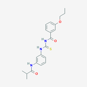 molecular formula C21H25N3O3S B4586935 N-({[3-(isobutyrylamino)phenyl]amino}carbonothioyl)-3-propoxybenzamide 