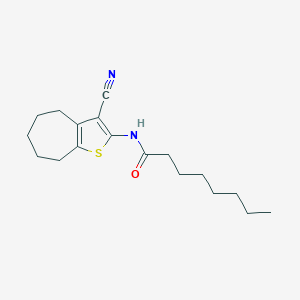 molecular formula C18H26N2OS B458695 N-(3-cyano-5,6,7,8-tetrahydro-4H-cyclohepta[b]thien-2-yl)octanamide 