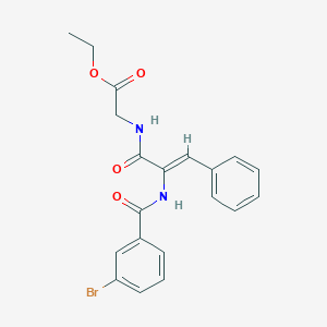 molecular formula C20H19BrN2O4 B458697 Ethyl ({2-[(3-bromobenzoyl)amino]-3-phenylacryloyl}amino)acetate 