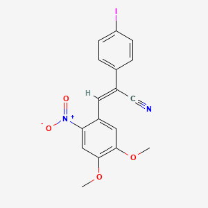 molecular formula C17H13IN2O4 B4586970 (Z)-3-(4,5-dimethoxy-2-nitrophenyl)-2-(4-iodophenyl)prop-2-enenitrile 