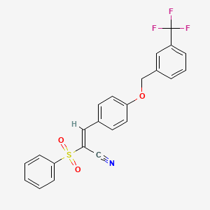 molecular formula C23H16F3NO3S B4586979 2-(phenylsulfonyl)-3-(4-{[3-(trifluoromethyl)benzyl]oxy}phenyl)acrylonitrile 