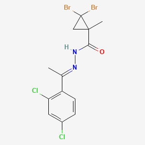 molecular formula C13H12Br2Cl2N2O B4586983 2,2-dibromo-N'-[(1E)-1-(2,4-dichlorophenyl)ethylidene]-1-methylcyclopropanecarbohydrazide 