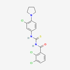 molecular formula C18H16Cl3N3OS B4586987 2,3-dichloro-N-{[3-chloro-4-(pyrrolidin-1-yl)phenyl]carbamothioyl}benzamide 