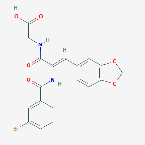 ({3-(1,3-Benzodioxol-5-yl)-2-[(3-bromobenzoyl)amino]acryloyl}amino)acetic acid