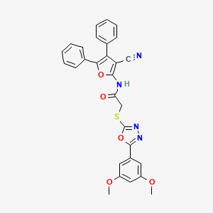 N-(3-cyano-4,5-diphenyl-2-furyl)-2-{[5-(3,5-dimethoxyphenyl)-1,3,4-oxadiazol-2-yl]thio}acetamide