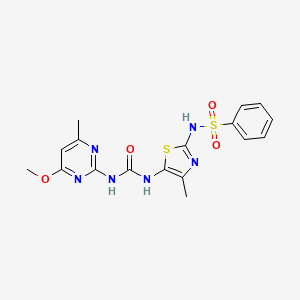 N-[5-({[(4-methoxy-6-methyl-2-pyrimidinyl)amino]carbonyl}amino)-4-methyl-1,3-thiazol-2-yl]benzenesulfonamide