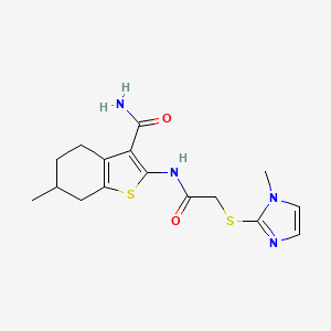 6-METHYL-2-({2-[(1-METHYL-1H-IMIDAZOL-2-YL)SULFANYL]ACETYL}AMINO)-4,5,6,7-TETRAHYDRO-1-BENZOTHIOPHENE-3-CARBOXAMIDE