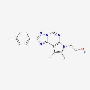 2-[8,9-DIMETHYL-2-(4-METHYLPHENYL)-7H-PYRROLO[3,2-E][1,2,4]TRIAZOLO[1,5-C]PYRIMIDIN-7-YL]-1-ETHANOL