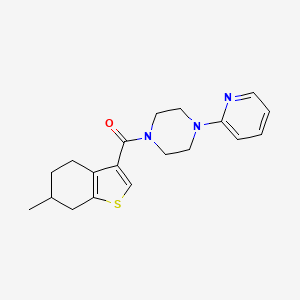 molecular formula C19H23N3OS B4587051 1-[(6-methyl-4,5,6,7-tetrahydro-1-benzothien-3-yl)carbonyl]-4-(2-pyridinyl)piperazine 