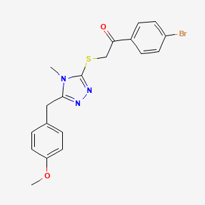 molecular formula C19H18BrN3O2S B4587060 1-(4-bromophenyl)-2-{[5-(4-methoxybenzyl)-4-methyl-4H-1,2,4-triazol-3-yl]sulfanyl}ethanone 