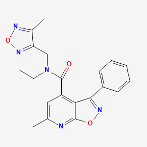 N-ethyl-6-methyl-N-[(4-methyl-1,2,5-oxadiazol-3-yl)methyl]-3-phenylisoxazolo[5,4-b]pyridine-4-carboxamide