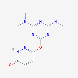 molecular formula C11H15N7O2 B458710 6-{[4,6-Bis(dimethylamino)-1,3,5-triazin-2-yl]oxy}-3-pyridazinol CAS No. 383896-62-6