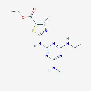 Ethyl 2-{[4,6-bis(ethylamino)-1,3,5-triazin-2-yl]amino}-4-methyl-1,3-thiazole-5-carboxylate