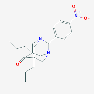 molecular formula C20H27N3O3 B458713 2-(4-Nitrophenyl)-5,7-dipropyl-1,3-diazatricyclo[3.3.1.1~3,7~]decan-6-one 