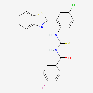 N-{[2-(1,3-benzothiazol-2-yl)-4-chlorophenyl]carbamothioyl}-4-fluorobenzamide