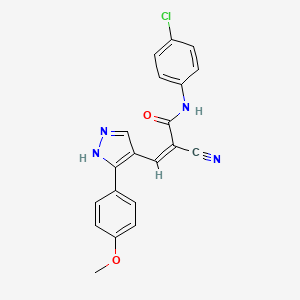 N-(4-chlorophenyl)-2-cyano-3-[3-(4-methoxyphenyl)-1H-pyrazol-4-yl]acrylamide