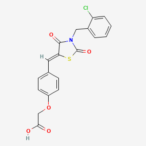 (4-{[3-(2-chlorobenzyl)-2,4-dioxo-1,3-thiazolidin-5-ylidene]methyl}phenoxy)acetic acid