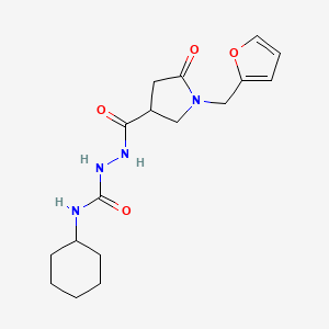 N-cyclohexyl-2-{[1-(2-furylmethyl)-5-oxo-3-pyrrolidinyl]carbonyl}hydrazinecarboxamide