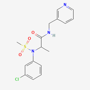 molecular formula C16H18ClN3O3S B4587178 N~2~-(3-chlorophenyl)-N~2~-(methylsulfonyl)-N-(pyridin-3-ylmethyl)alaninamide 