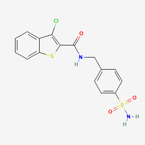 molecular formula C16H13ClN2O3S2 B4587185 N-[4-(aminosulfonyl)benzyl]-3-chloro-1-benzothiophene-2-carboxamide 