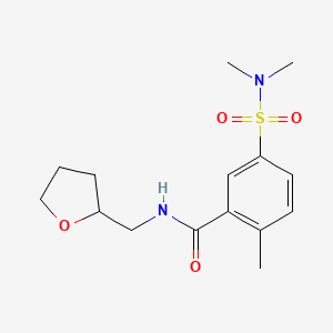 molecular formula C15H22N2O4S B4587193 5-(dimethylsulfamoyl)-2-methyl-N-[(oxolan-2-yl)methyl]benzamide 