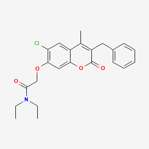 2-[(3-benzyl-6-chloro-4-methyl-2-oxo-2H-chromen-7-yl)oxy]-N,N-diethylacetamide