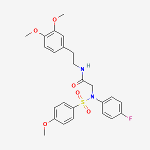 molecular formula C25H27FN2O6S B4587218 N~1~-[2-(3,4-dimethoxyphenyl)ethyl]-N~2~-(4-fluorophenyl)-N~2~-[(4-methoxyphenyl)sulfonyl]glycinamide 