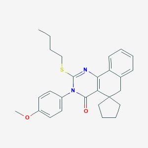 molecular formula C27H30N2O2S B458725 2-butylsulfanyl-3-(4-methoxyphenyl)spiro[6H-benzo[h]quinazoline-5,1'-cyclopentane]-4-one CAS No. 330454-28-9