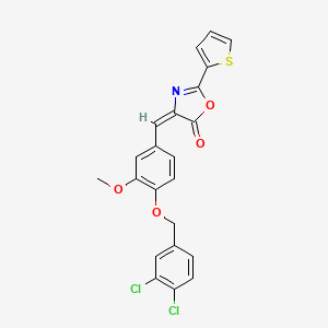 (4E)-4-[[4-[(3,4-dichlorophenyl)methoxy]-3-methoxyphenyl]methylidene]-2-thiophen-2-yl-1,3-oxazol-5-one