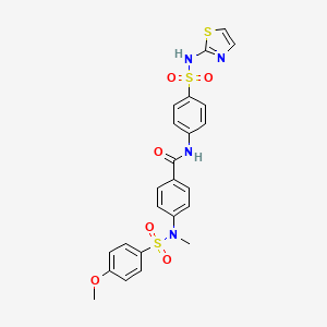 molecular formula C24H22N4O6S3 B4587272 4-[[(4-methoxyphenyl)sulfonyl](methyl)amino]-N-{4-[(1,3-thiazol-2-ylamino)sulfonyl]phenyl}benzamide 