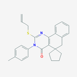 molecular formula C26H26N2OS B458728 3-(4-methylphenyl)-2-prop-2-enylsulfanylspiro[6H-benzo[h]quinazoline-5,1'-cyclopentane]-4-one CAS No. 289711-67-7