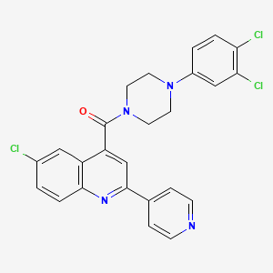 6-chloro-4-{[4-(3,4-dichlorophenyl)-1-piperazinyl]carbonyl}-2-(4-pyridinyl)quinoline