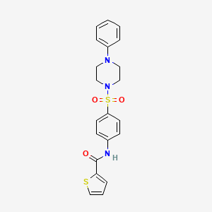 molecular formula C21H21N3O3S2 B4587309 N-{4-[(4-phenyl-1-piperazinyl)sulfonyl]phenyl}-2-thiophenecarboxamide 