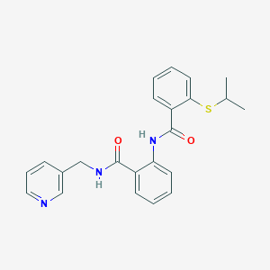 2-(propan-2-ylsulfanyl)-N-{2-[(pyridin-3-ylmethyl)carbamoyl]phenyl}benzamide