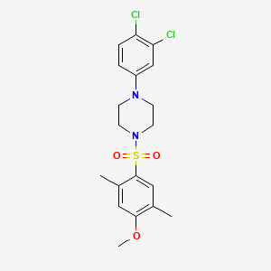 molecular formula C19H22Cl2N2O3S B4587338 1-(3,4-dichlorophenyl)-4-[(4-methoxy-2,5-dimethylphenyl)sulfonyl]piperazine 