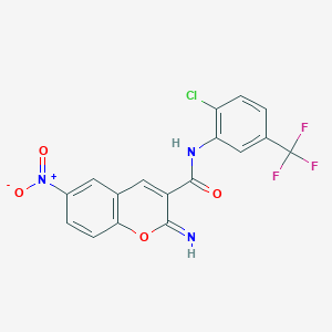 N-[2-chloro-5-(trifluoromethyl)phenyl]-2-imino-6-nitro-2H-chromene-3-carboxamide