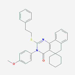 molecular formula C32H32N2O2S B458735 3-(4-methoxyphenyl)-2-(2-phenylethylsulfanyl)spiro[6H-benzo[h]quinazoline-5,1'-cyclohexane]-4-one CAS No. 312585-35-6