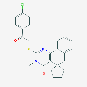 2-[2-(4-chlorophenyl)-2-oxoethyl]sulfanyl-3-methylspiro[6H-benzo[h]quinazoline-5,1'-cyclopentane]-4-one