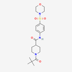 1-(2,2-dimethylpropanoyl)-N-[4-(4-morpholinylsulfonyl)phenyl]-4-piperidinecarboxamide