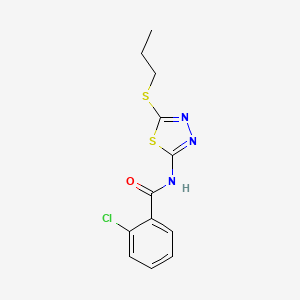 2-chloro-N-[5-(propylthio)-1,3,4-thiadiazol-2-yl]benzamide