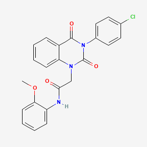 molecular formula C23H18ClN3O4 B4587381 2-[3-(4-chlorophenyl)-2,4-dioxo-3,4-dihydroquinazolin-1(2H)-yl]-N-(2-methoxyphenyl)acetamide 