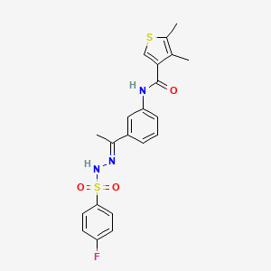 N-(3-{N-[(4-fluorophenyl)sulfonyl]ethanehydrazonoyl}phenyl)-4,5-dimethyl-3-thiophenecarboxamide