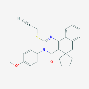 molecular formula C26H24N2O2S B458740 3-(4-methoxyphenyl)-2-prop-2-ynylsulfanylspiro[6H-benzo[h]quinazoline-5,1'-cyclopentane]-4-one CAS No. 331961-87-6