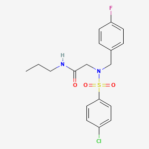 molecular formula C18H20ClFN2O3S B4587414 N~2~-[(4-chlorophenyl)sulfonyl]-N~2~-(4-fluorobenzyl)-N~1~-propylglycinamide 